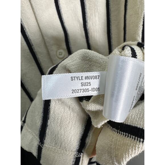 Madewell NWT Men’s Vintage Ivory Textured Stripe Knit Camp Collar Shirt size XL - Picture 6 of 9